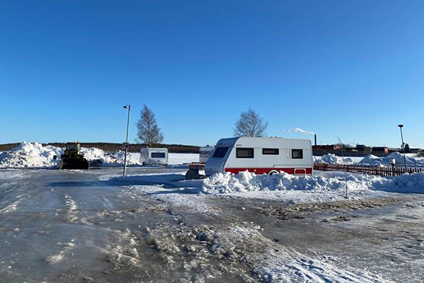 Foto från en camping i vintertid.