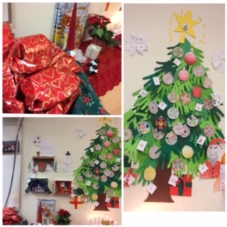 Julpynt i klassrummet