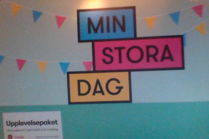 Texten Min stora dag och några flaggor.